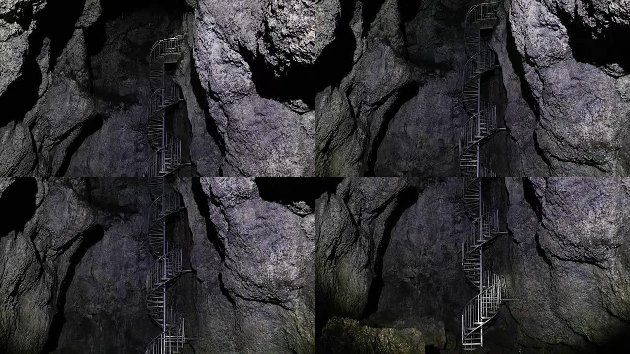 冰岛snafelsness半岛vatnshelhir熔岩洞穴的电影倾斜