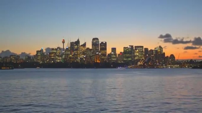 黄昏时悉尼的实时倾斜视频