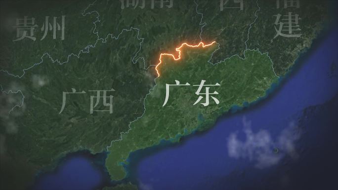 广东省地图AE模板