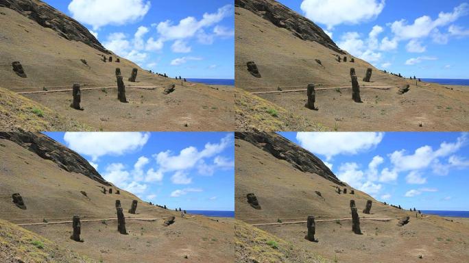 Rano Raraku Moais，复活节岛，智利