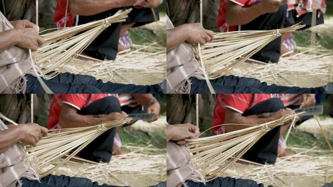 工艺活动: 编织竹篮