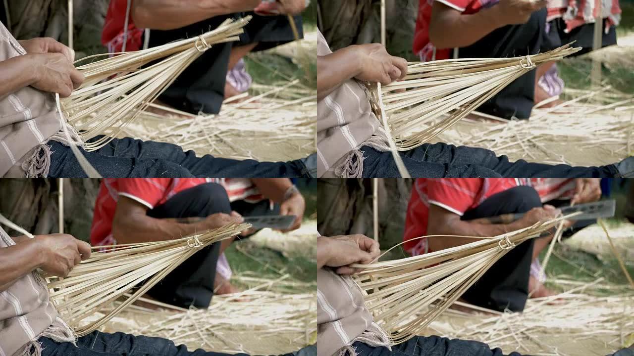 工艺活动: 编织竹篮
