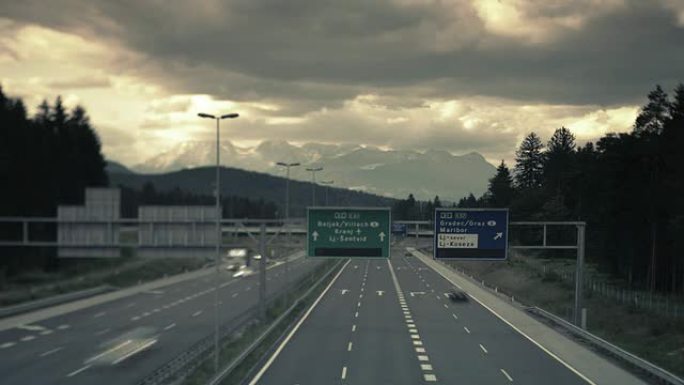 高速公路延时车流公路夜景汽车