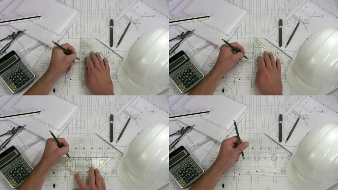 工程师绘制蓝图
