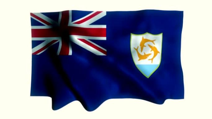 安圭拉岛挥舞着国旗