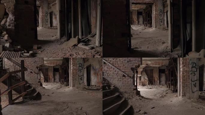 FPV: 在废弃的倒塌住宅楼中探索被拆除的房间