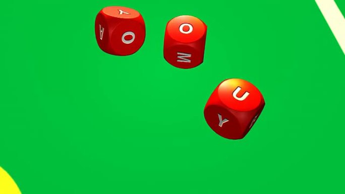 3D滚动红色骰子