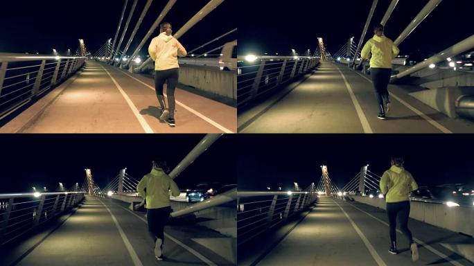 SLO MO晚上慢跑过桥