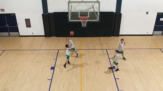 篮球上篮练习鸟瞰图