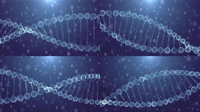 4k分辨率未来风格的尘埃粒子DNA运动摘要，用于商业科学或技术