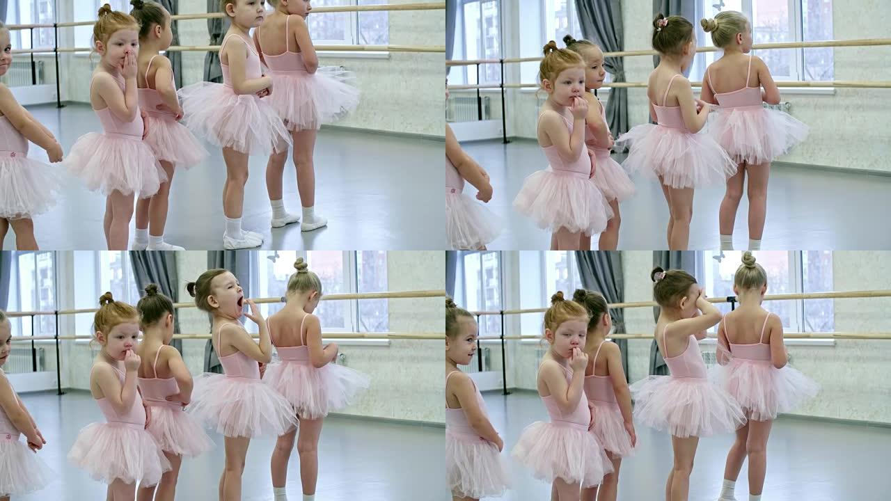 上芭蕾舞课的小女孩