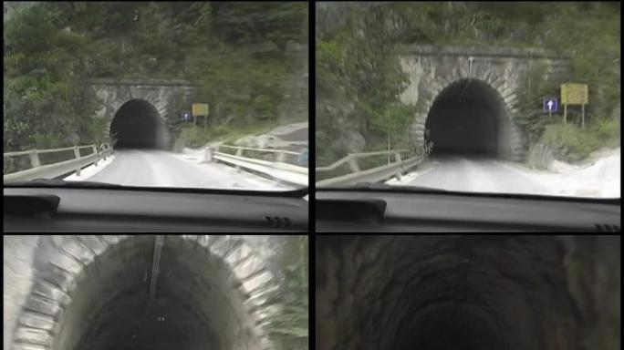 驶入Raw Mountain Rock隧道（意大利卡拉拉）