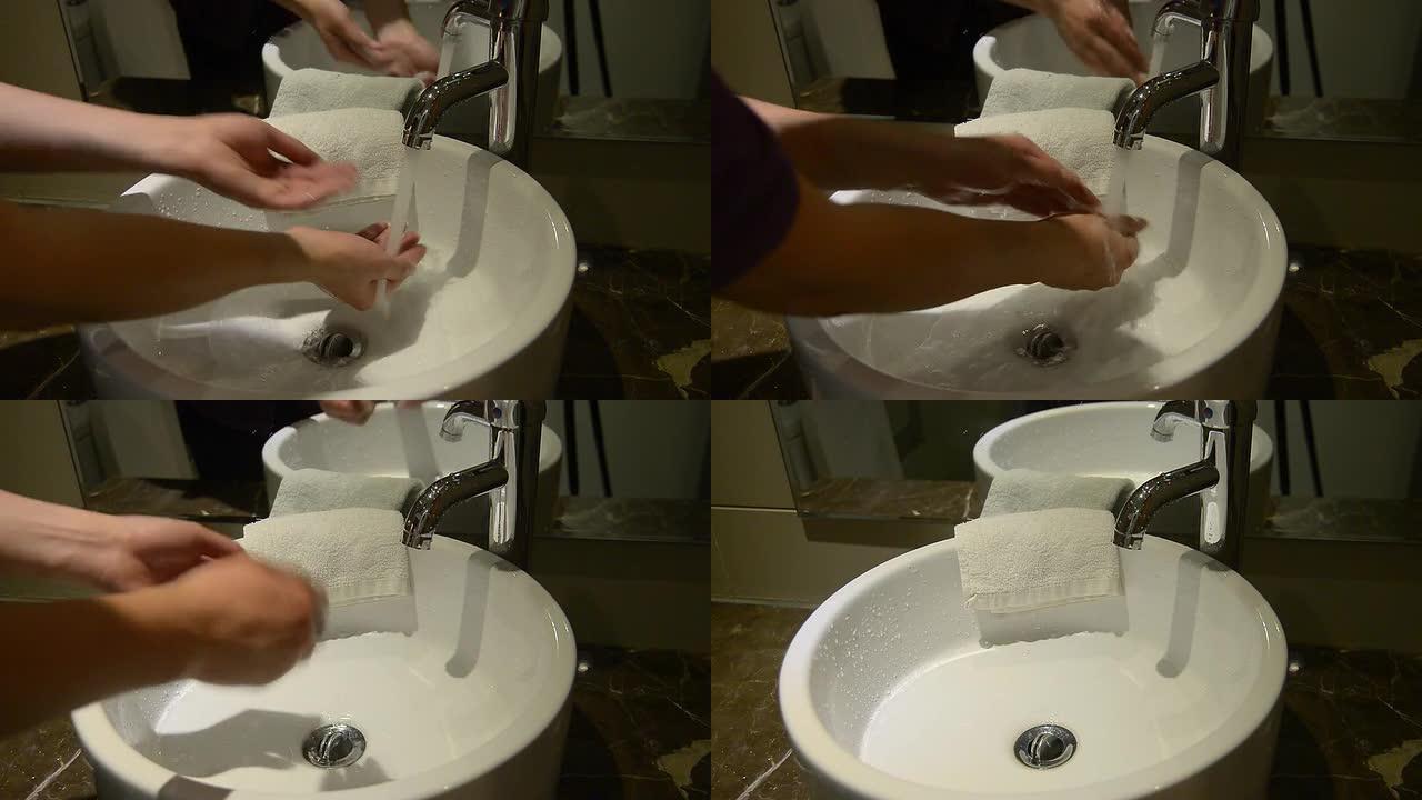 洗手洗手池水滴水珠水花