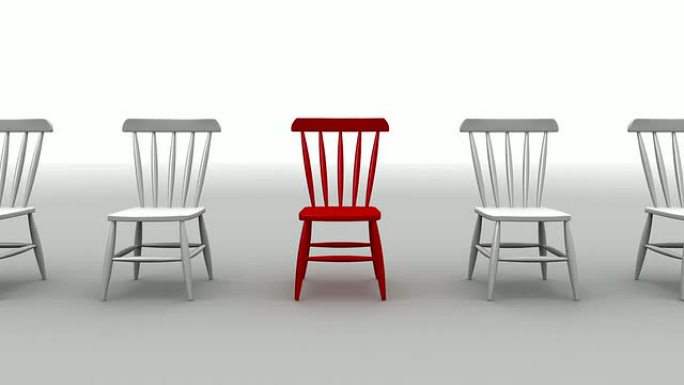 红色椅子掉落渲染图