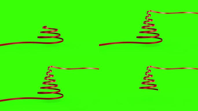 对照复制空间背景形成的圣诞树丝带