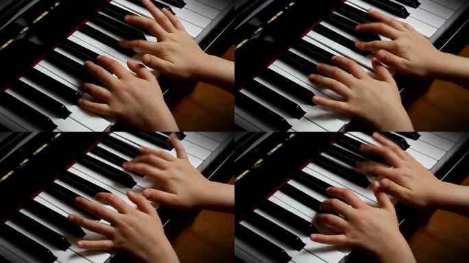 弹钢琴的孩子视频素材