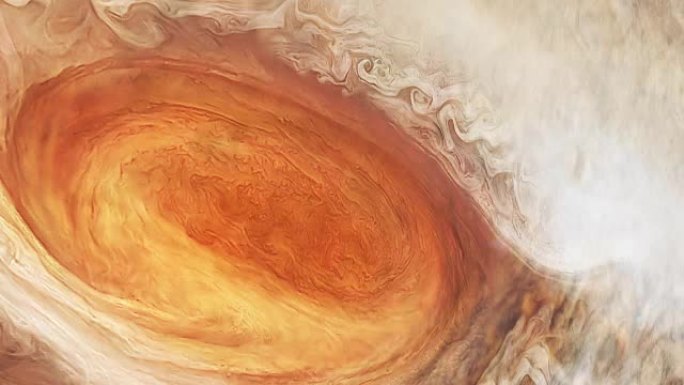 从太空看到的木星表面。大红斑