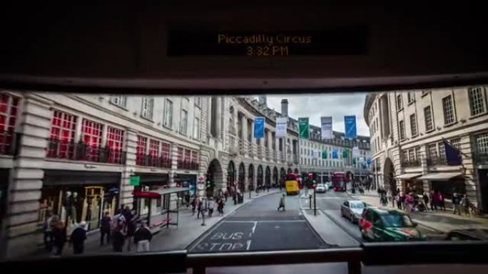 POV: 巴士行驶穿过伦敦-摄政街