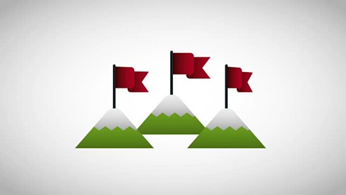 在顶级成功业务中启动mountains flag