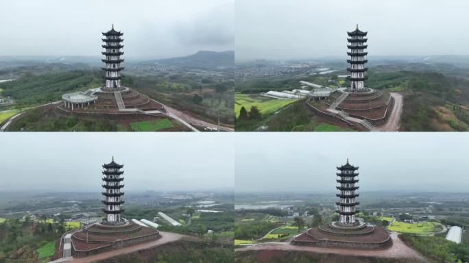 浙江绍兴嵊州亭山村油菜花航拍