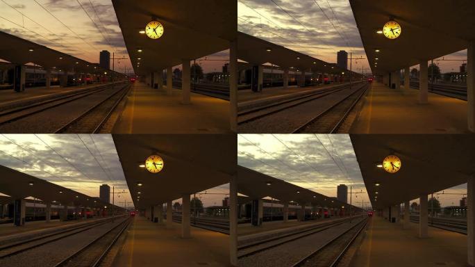 高清延时: 卢布尔雅那火车站平台