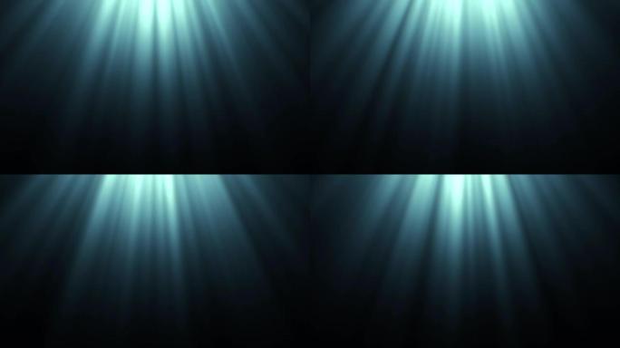 水下场景，气泡漂浮起来，阳光普照在水中。