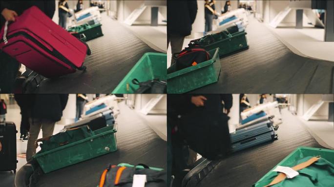 机场行李认领处的行李。