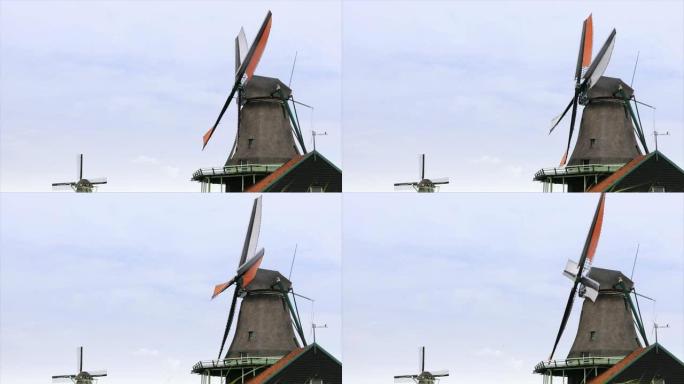 荷兰历史悠久的风车Zaanse Schans