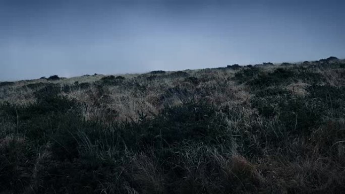 风雨交加的夜晚，崎岖的山腰