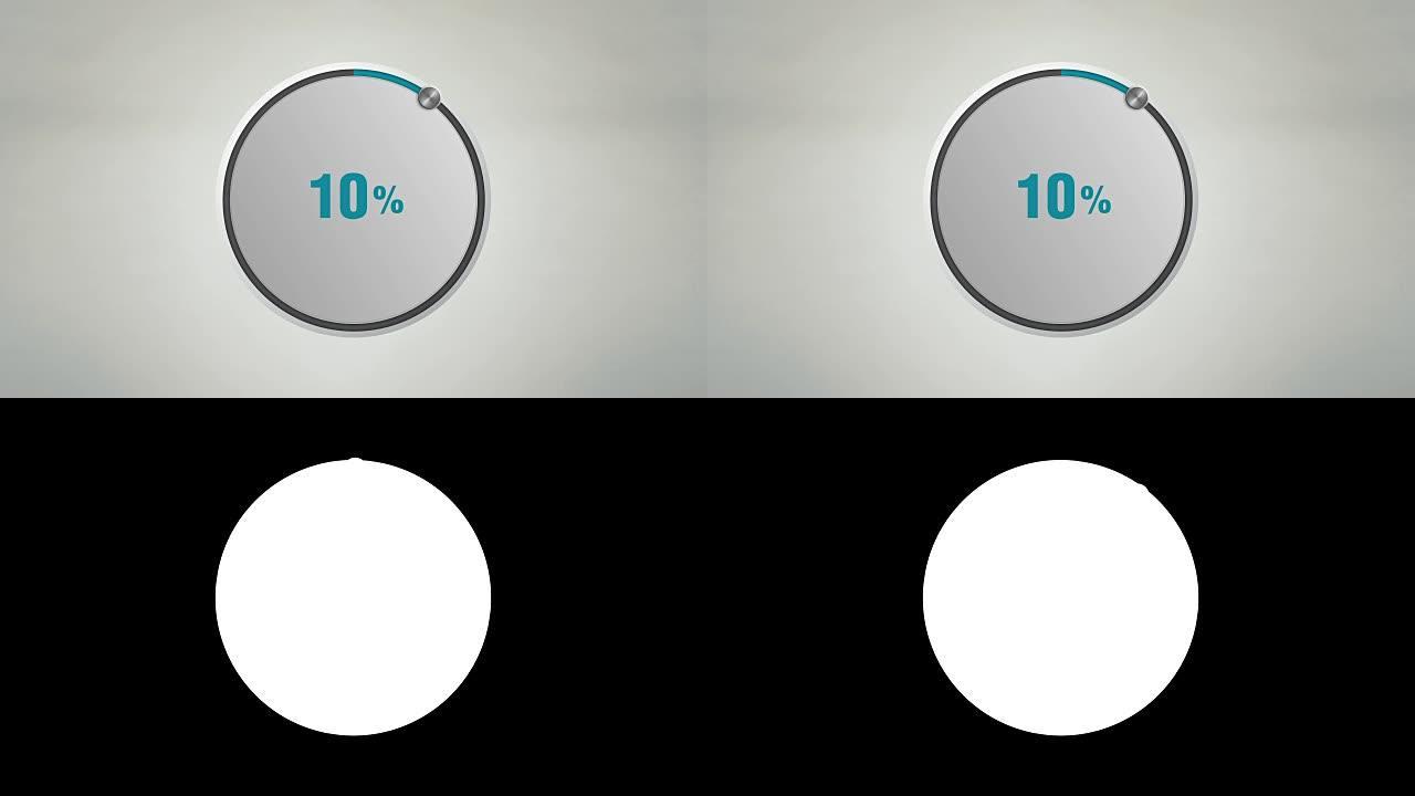 表示10% 的圆圈拨号动画。