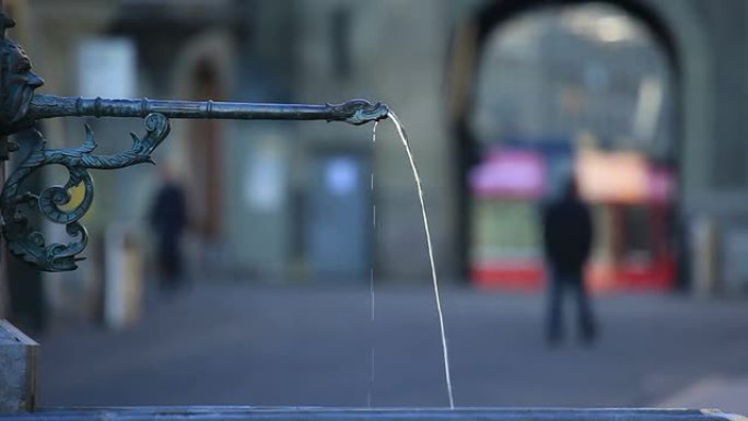 伯尔尼之泉泉水欧洲旅行街头水龙头