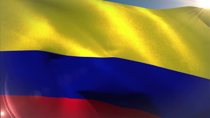 挥舞着大哥伦比亚国旗