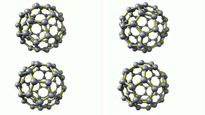 巴克敏斯特富勒烯3d动画元素示意图