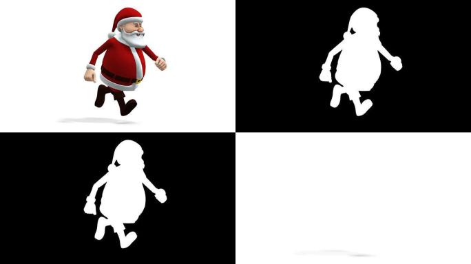 圣诞老人跑步-侧视图