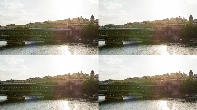 巴黎横跨塞纳河的Bir Hakeim桥
