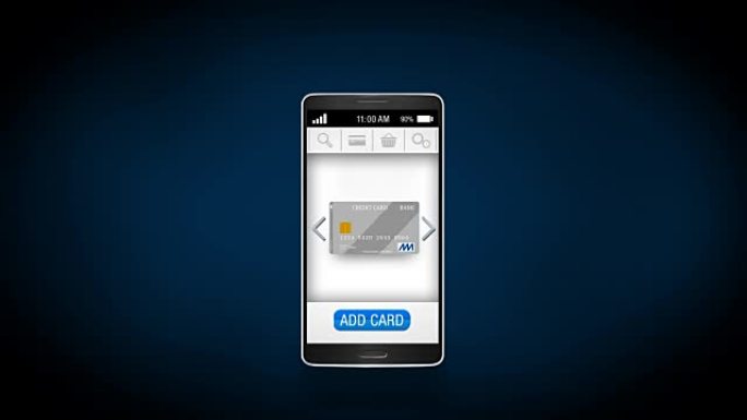 信用卡成智能手机，移动支付概念。