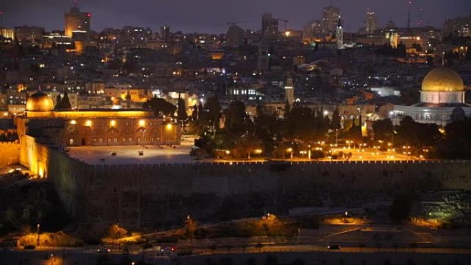 以色列耶路撒冷旧城夜景