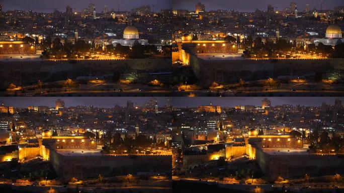 以色列耶路撒冷旧城夜景