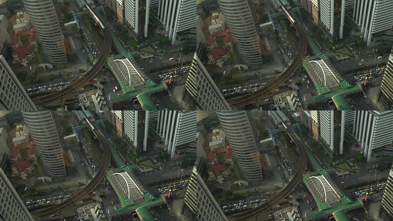 4K Footage from Top view of sathorn building which