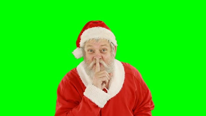 手指在嘴唇上的圣诞老人