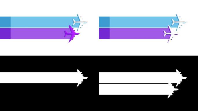两个飞机标题介绍栏图形，演示模板。