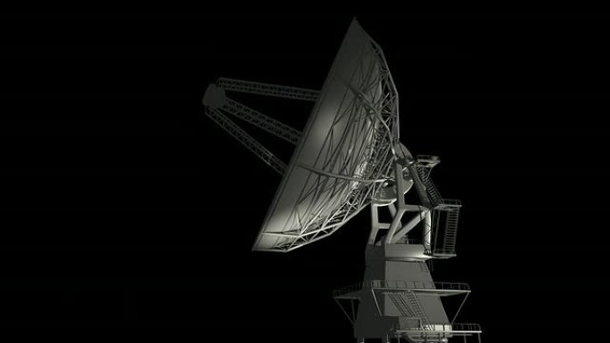 黑色渲染上的射电望远镜