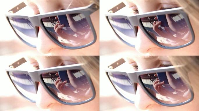 女孩和智能手机