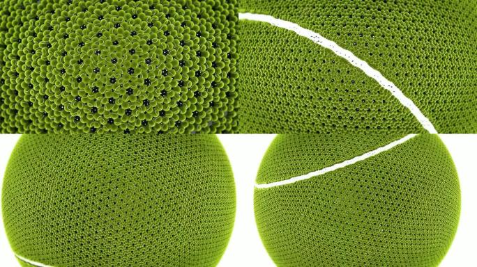 巨大的网球编织结构动画特效滚动转动