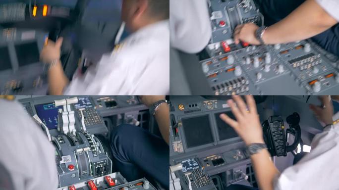 机舱内飞行员调节设备的飞行过程