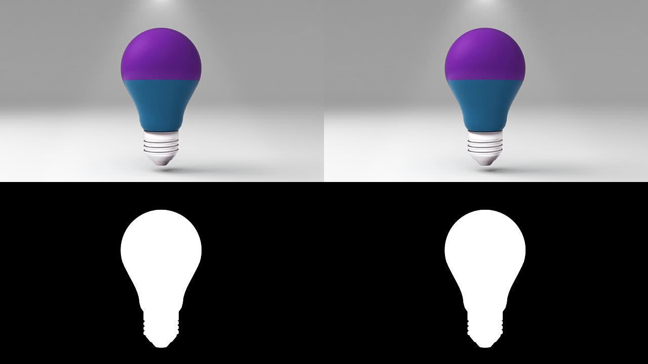 两个标题3D灯泡形状盒，可视化形状灯泡，演示模板。