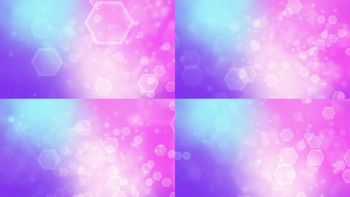 4k抽象六角粉色紫色背景可循环