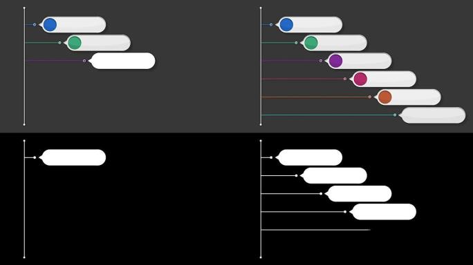 六轮方形介绍标题框图表，powerpoint演示模板。