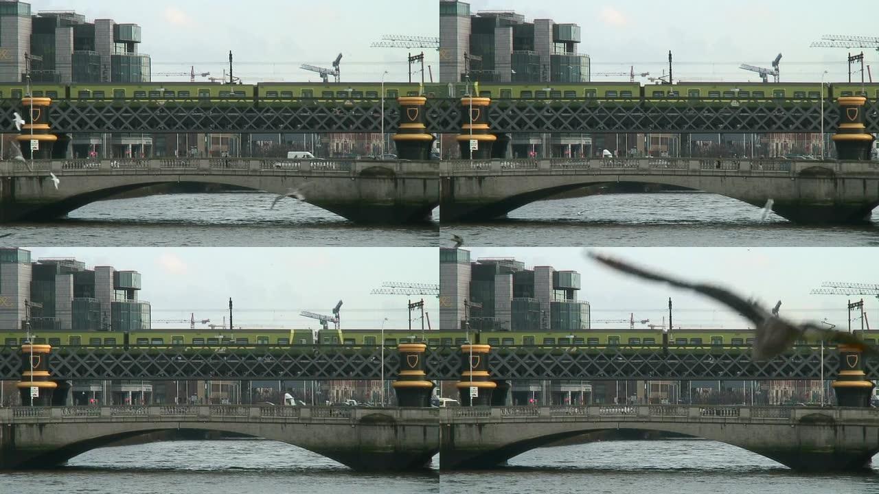 (HD1080i)爱尔兰:都柏林3D河流交通