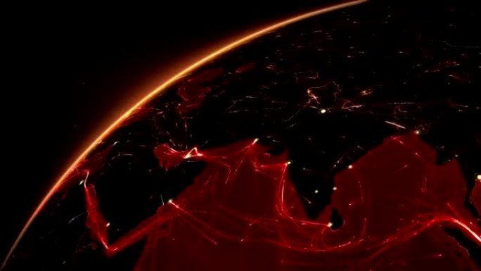 地球连接。亚洲-印度。红色。